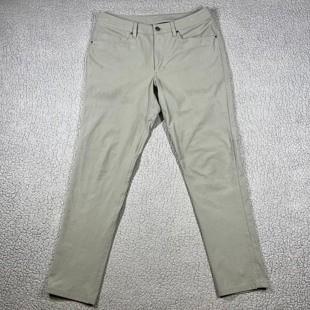 Lululemon ABC Pant Slim Warpstreme 32 Sage Green Khaki M5972S 6543